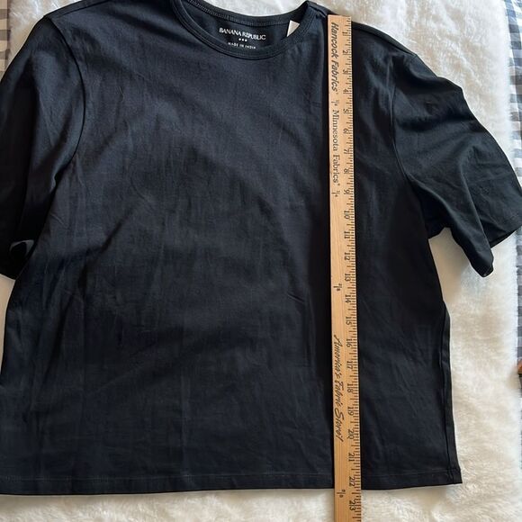 New! Banana Republic Factory Organic Cotton Short Sleeve Tee Black Size Small - Picture 11 of 12